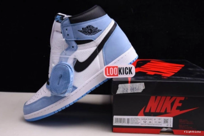 WHITE 1 555088-134 UNIVERSITY BLACK AIR RETRO JORDAN BLUE HIGH 0809
